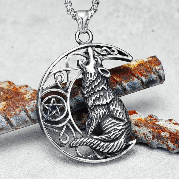 楽天市場】【送料無料】 ペンダント ネックレス オオカミ 狼