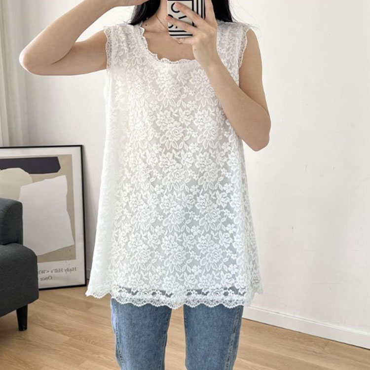 楽天市場】総レース タンクトップ レディース ノースリーブ トップス