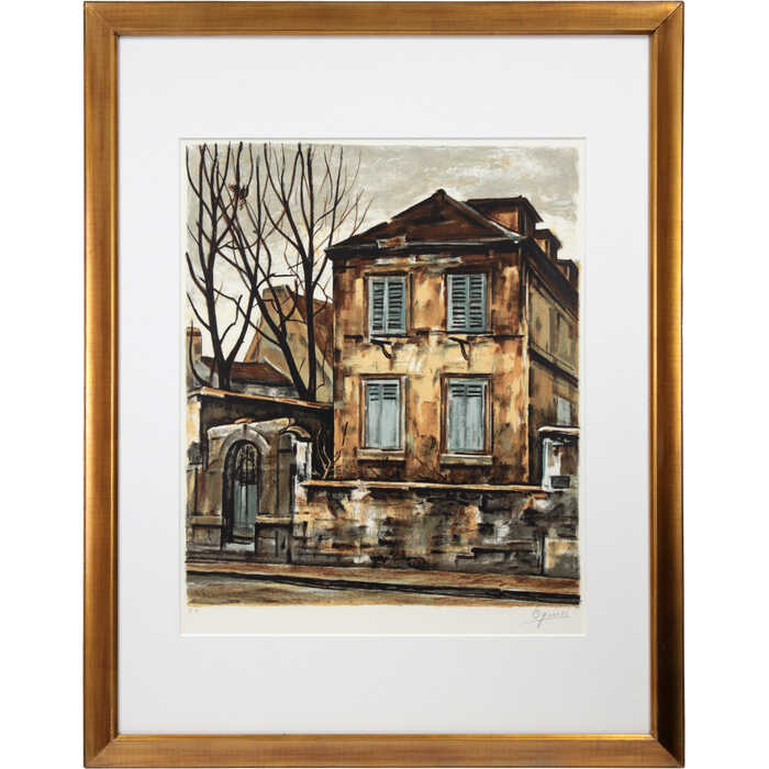 楽天市場】絵画 荻須高徳 リトグラフ 版画 『修道院』 塀 建造物 木 街