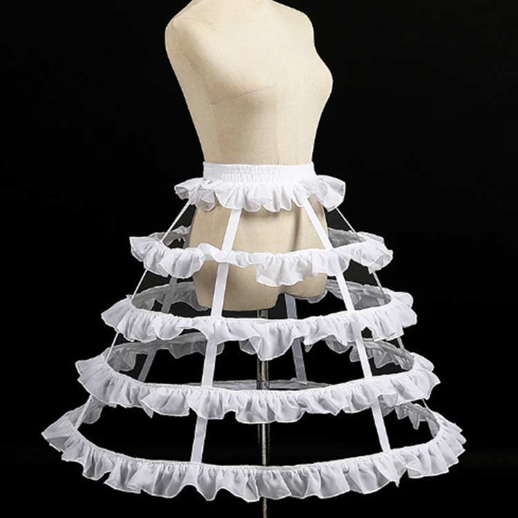 楽天市場】ロリータパニエ 4段 クリノリン フリル 4本ワイヤーパニエ