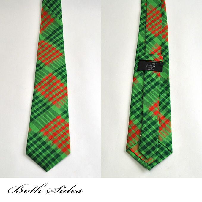 楽天市場】赤、緑のチェックラインがヴィヴィッドなネクタイです