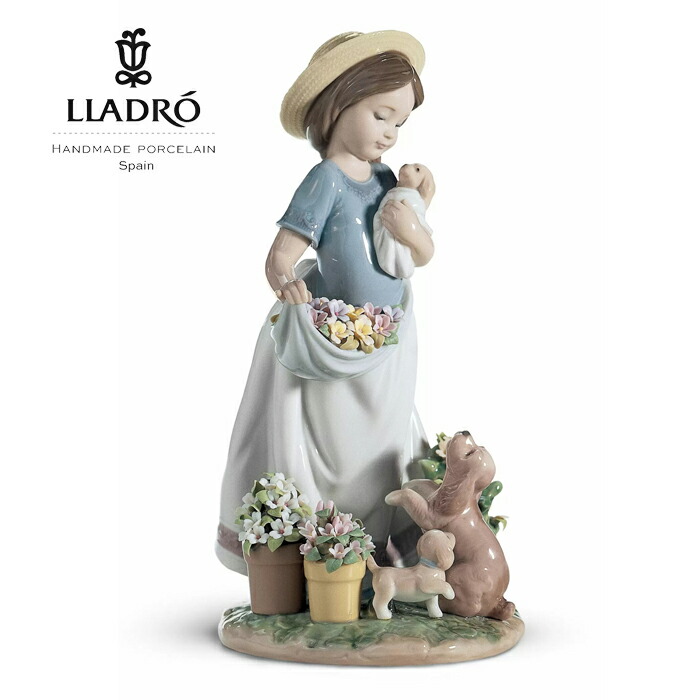 楽天市場】僕と遊ぼう LLADRO リヤドロ リアル フィギュリン 犬 女の子