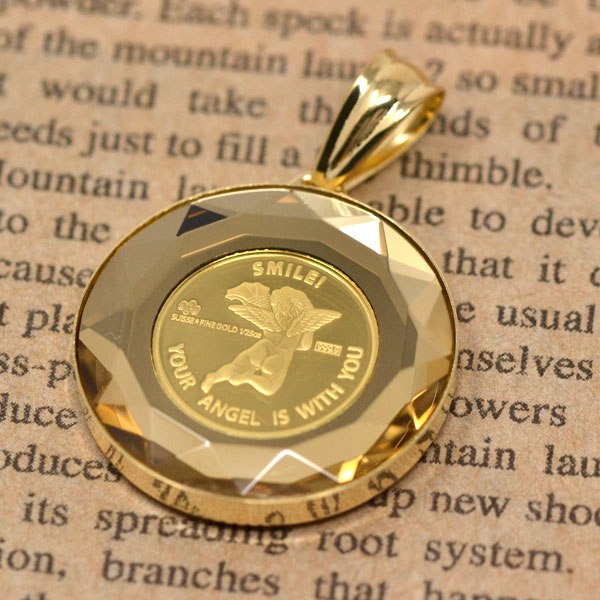 楽天市場】24金 コイン 18金 ペンダントトップ コイン エンジェル 天使