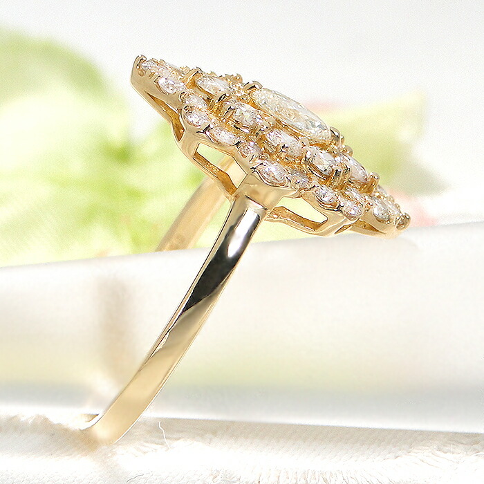 ハナモモダイヤ1カラット18金リング大きめサイズ ZEXIMO公式】 天然