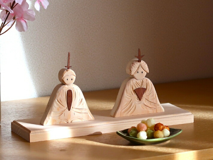楽天市場】国産ひのき 木彫刻 ひな人形 小サイズ 日本製 雛人形 木製