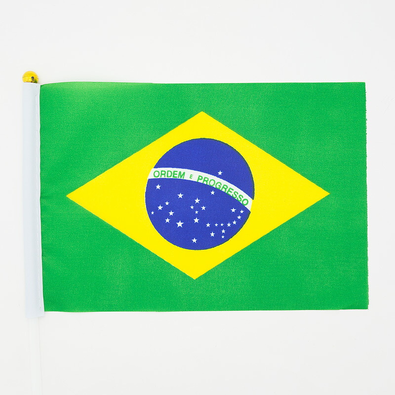 楽天市場】置き型・手持ち2WAYブラジル国旗 2個セット 33cm 【ブラジル