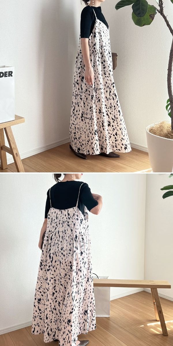 楽天市場】ワンピース キャミソールワンピース ロング丈ワンピース