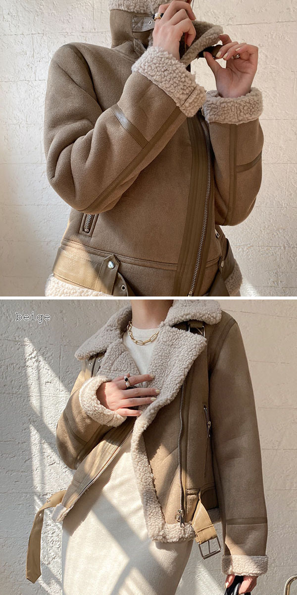 楽天市場】ボアジャケット フェイクムートン ムスタンコート フライト