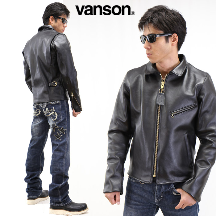 楽天市場】VANSON バンソン レザージャケット シングルライダース 革