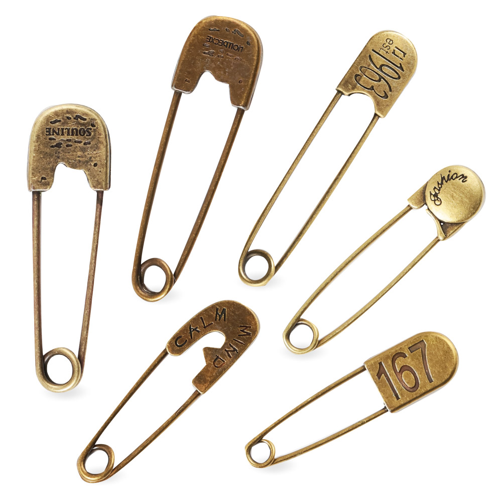 楽天市場】Qroza 安全ピン おしゃれ 真鍮 6個セット 大 小 燻し加工