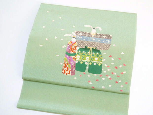 楽天市場】浜ちりめん正絹染帯＜3月用 お雛様＞十日町秀美謹製 九寸