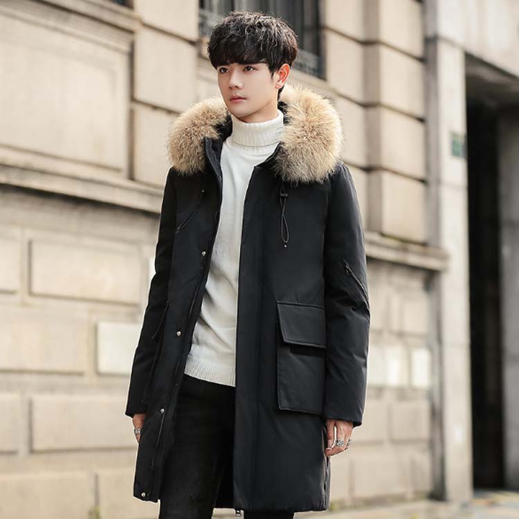 楽天市場】ファーフード付き メンズ ダウンコート リアルダウン ロング