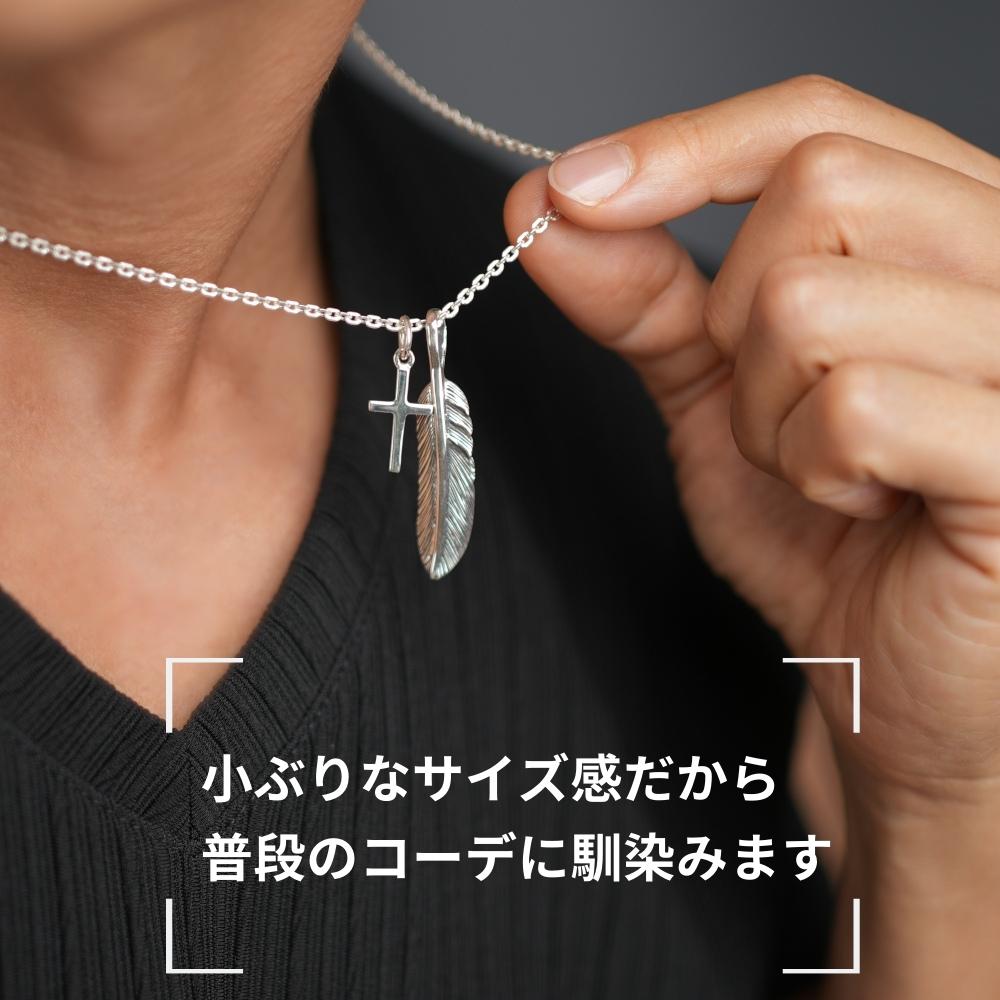 楽天市場】フェザー クロス ネックレス シルバー 925 シルバー