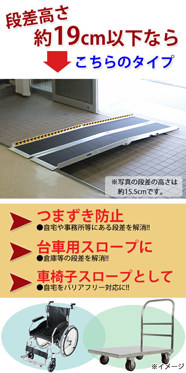 楽天市場】送料無料 アルミスロープ スロープ長さ約214cm 幅約72.5cm