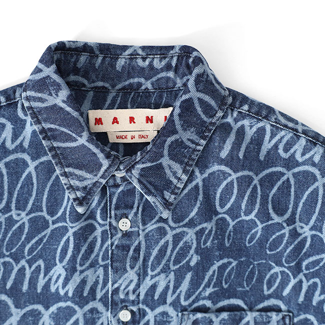 楽天市場】MARNI マルニ Marni Scribble 総柄 ブリーチ デニムシャツ