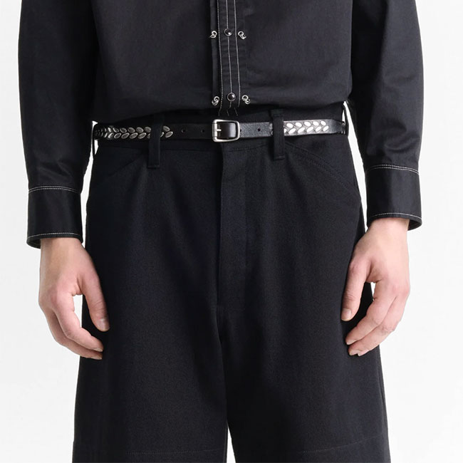 楽天市場】LEMAIRE ルメール アーモンドスタッズ レザーベルト AC1212