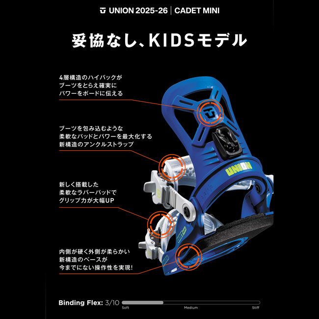 楽天市場】UNION ユニオン BINDING 子供用 CADET MINI 25-26 KIDS