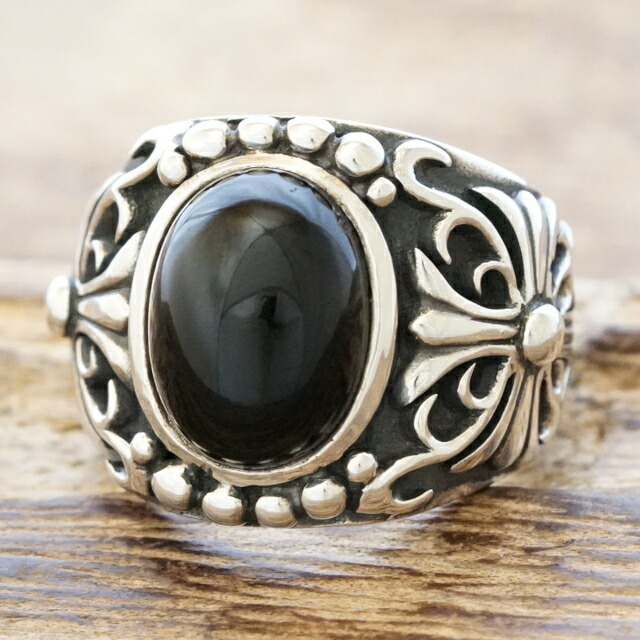 楽天市場】ラージ オニキス リング メンズシルバー 925 大きめ 指輪