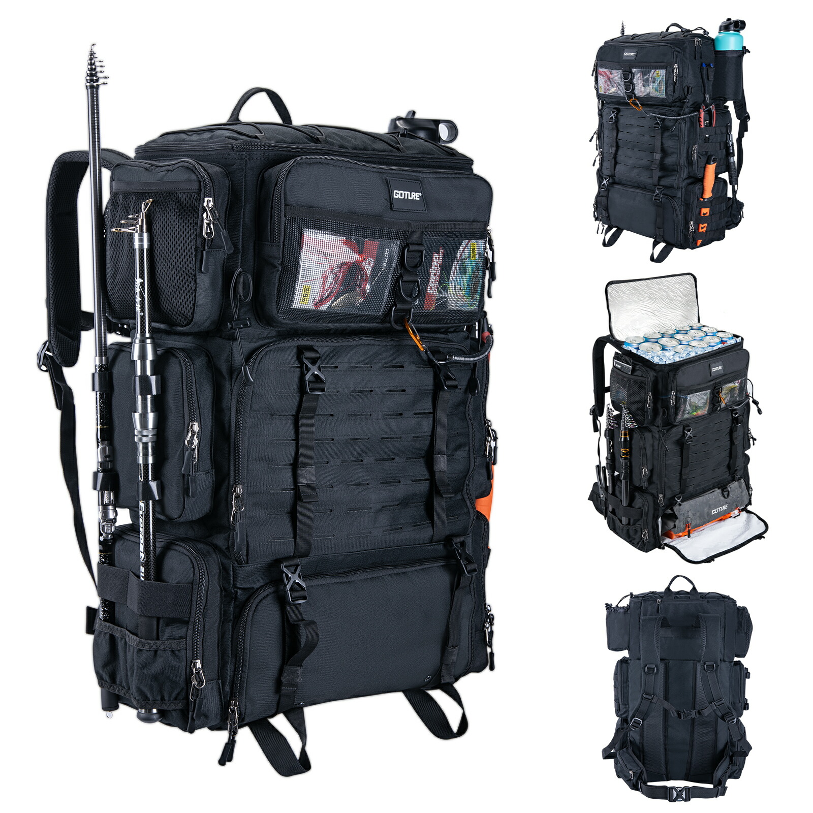 楽天市場】フィッシングリュック 釣りバッグ 72L大容量 3層収納 保冷