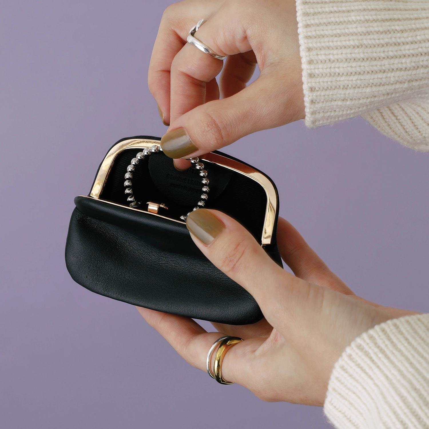 楽天市場】レザーがま口ポーチ (S) アクセサリー キーケース コイン