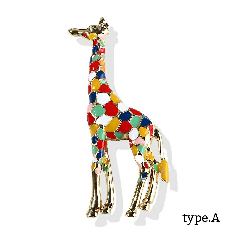 楽天市場】七宝焼き カラフル キリン ブローチ☆スウェード ギフト