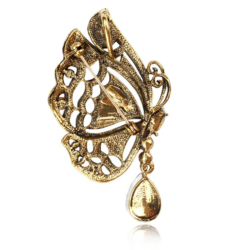 楽天市場】スワロフスキー 揺れる ドロップ 蝶々 の ブローチ ( 蝶