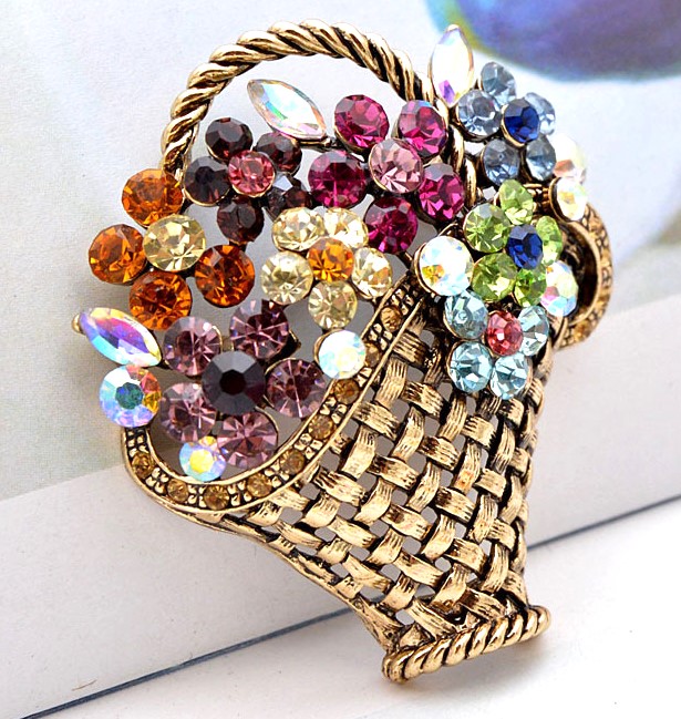 楽天市場】スワロフスキー フラワー バスケット ブローチ タイプ C