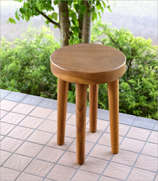楽天市場】ウッドスツール 無垢 木製スツール 天然木 丸椅子 丸いす