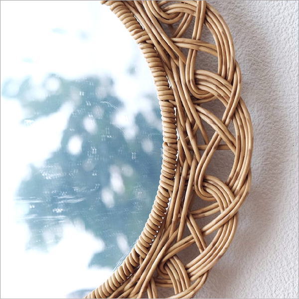 楽天市場】鏡 壁掛けミラー ラタン おしゃれ ラウンドミラー 丸い