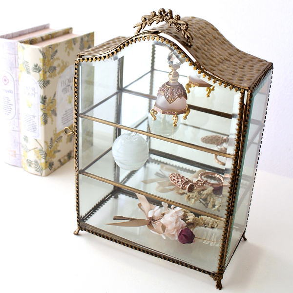 楽天市場】ガラスケース 真鍮 ショーケース 3段 アンティーク