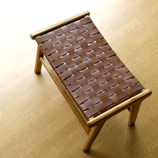 楽天市場】ベンチ スツール 木製 本革 レザー 革製 おしゃれ チーク