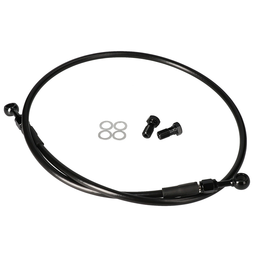 楽天市場】車種汎用 メッシュブレーキホース ブラックメッシュ