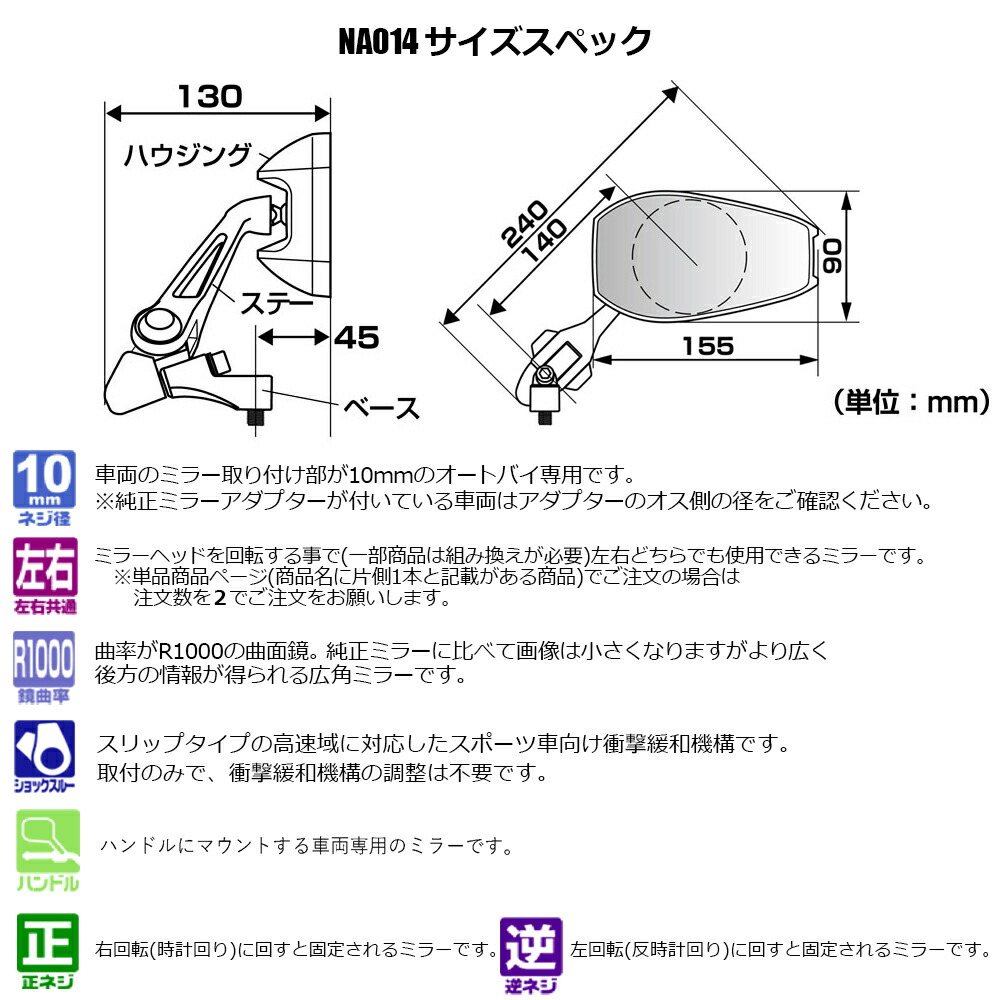 楽天市場】【 2本セット 左右共通 】 タナックス TANAX ナポレオン