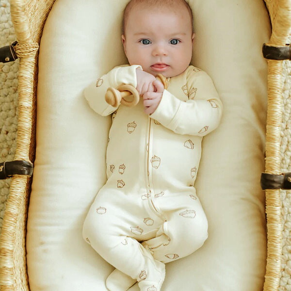 楽天市場】オーガニックコットン ベビー 足つき カバーオール Acorn