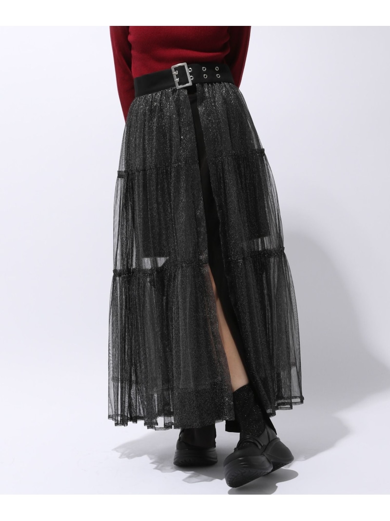 楽天市場】レースチュールベルトスカート HARE ハレ スカート ロング