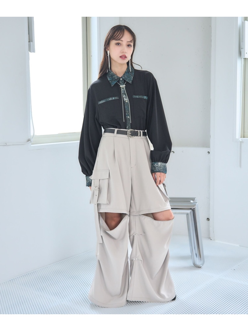 楽天市場】ラメアートジャガードキリカエシャツ HARE ハレ トップス