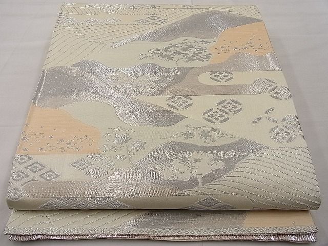 楽天市場】平和屋着物□六通柄袋帯 エ霞遠山吉祥文 銀糸 逸品 n-kn0968