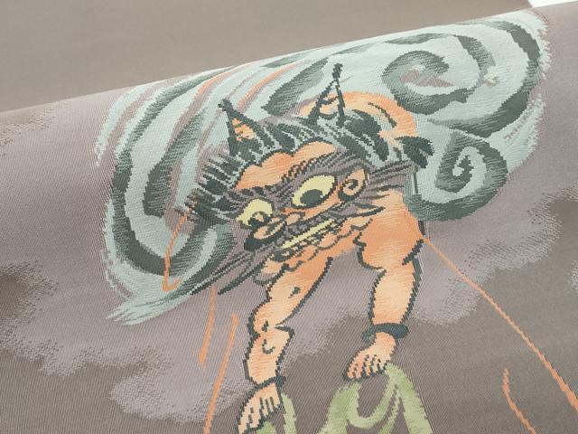 楽天市場】平和屋着物□極上 太鼓柄袋帯 綴れ 大津絵十種 雷公の太鼓釣