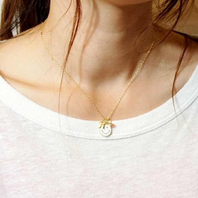 楽天市場】ネックレス レディース K14GF イニシャル & スマイル ニコ