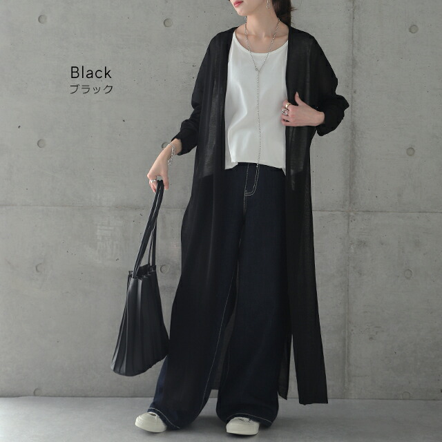 楽天市場】「超ロング丈」今っぽシアーカーデ カーディガン レディース