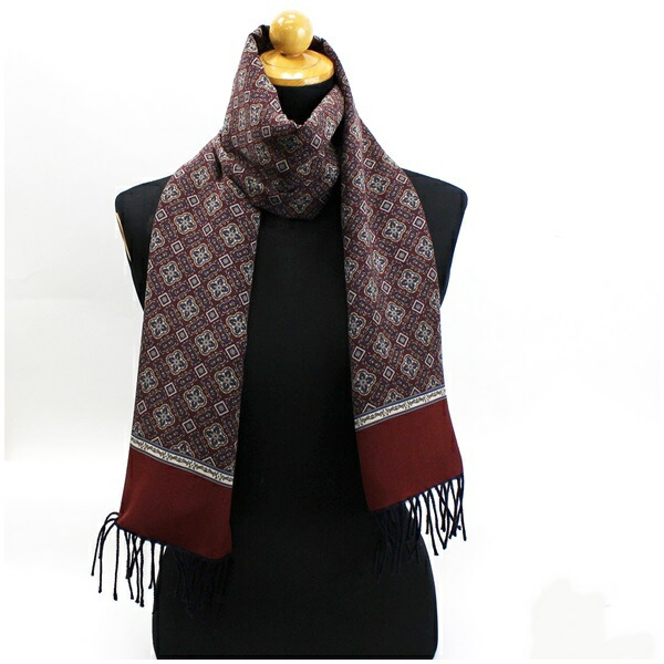 楽天市場】ミラショーン マフラー リバーシブル ネイビー 無地 ワイン