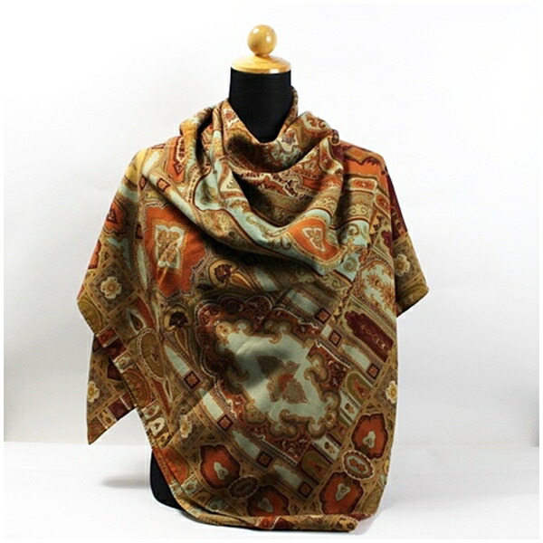 楽天市場】エトロ 大判ストール ショール ウール×シルク ブラウン