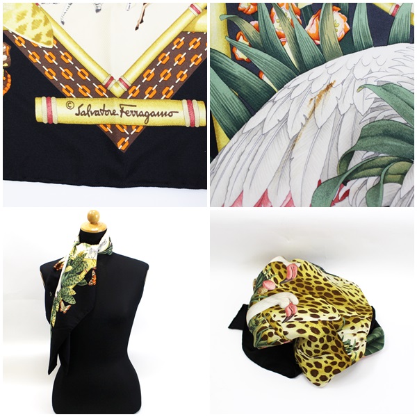 楽天市場】サルヴァトーレ・フェラガモ スカーフ ヒョウ柄 ブラック