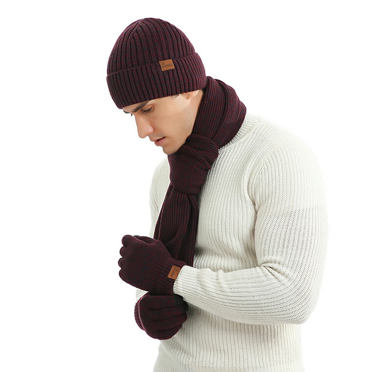 楽天市場】ニット 3点セット 帽子 マフラー 手袋 セット メンズ