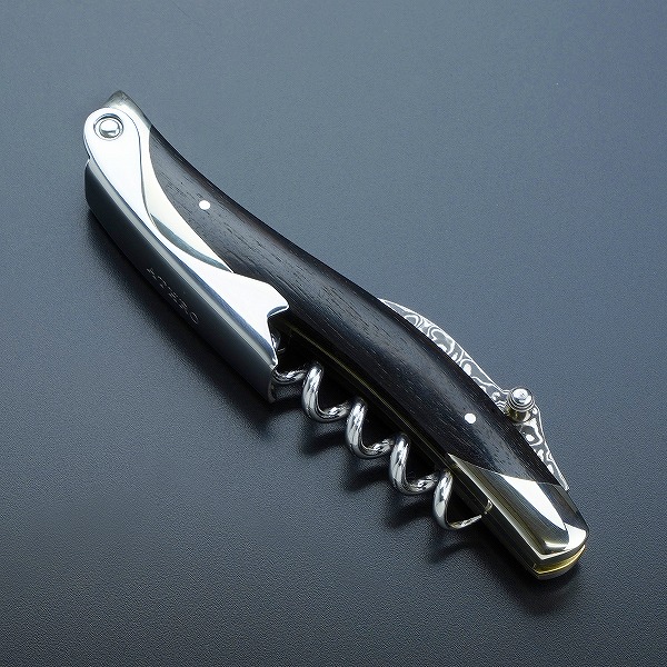 楽天市場】ATHRO アスロ ソムリエナイフ 黒檀 V金10号 ダマスカス