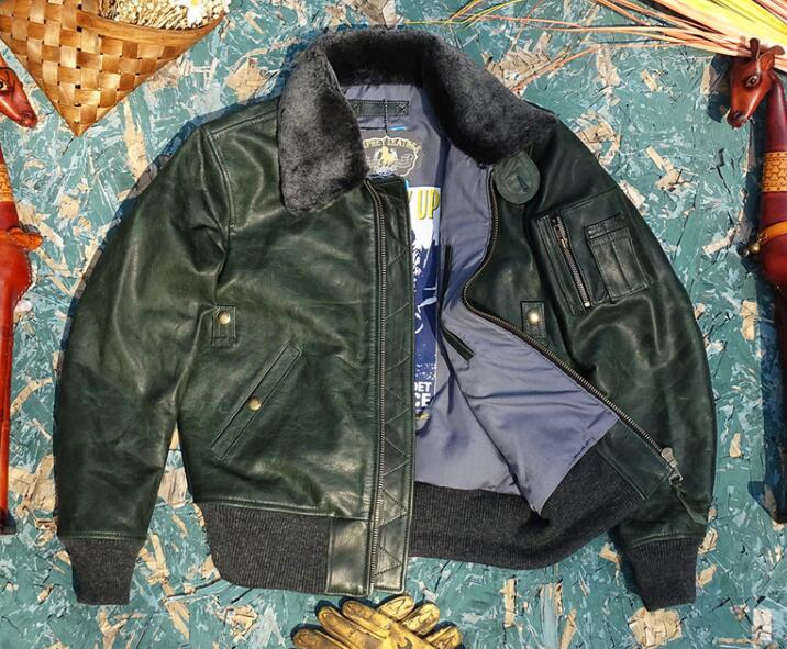 楽天市場】B-15フライトジャケット 本革 メンズ ウール 襟取り外し可能
