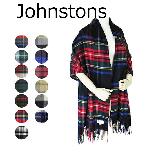 楽天市場】ジョンストンズ ストール 大判 マフラー カシミア チェック