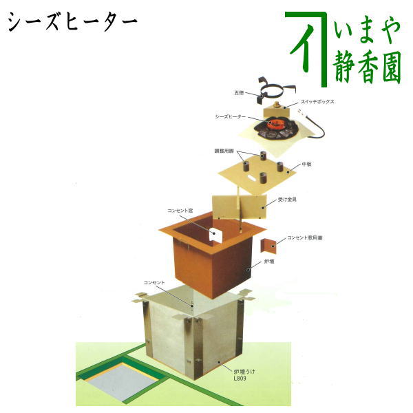 楽天市場】S501【茶器/茶道具 炉壇】 電熱式 炭型シーズヒーター炉壇