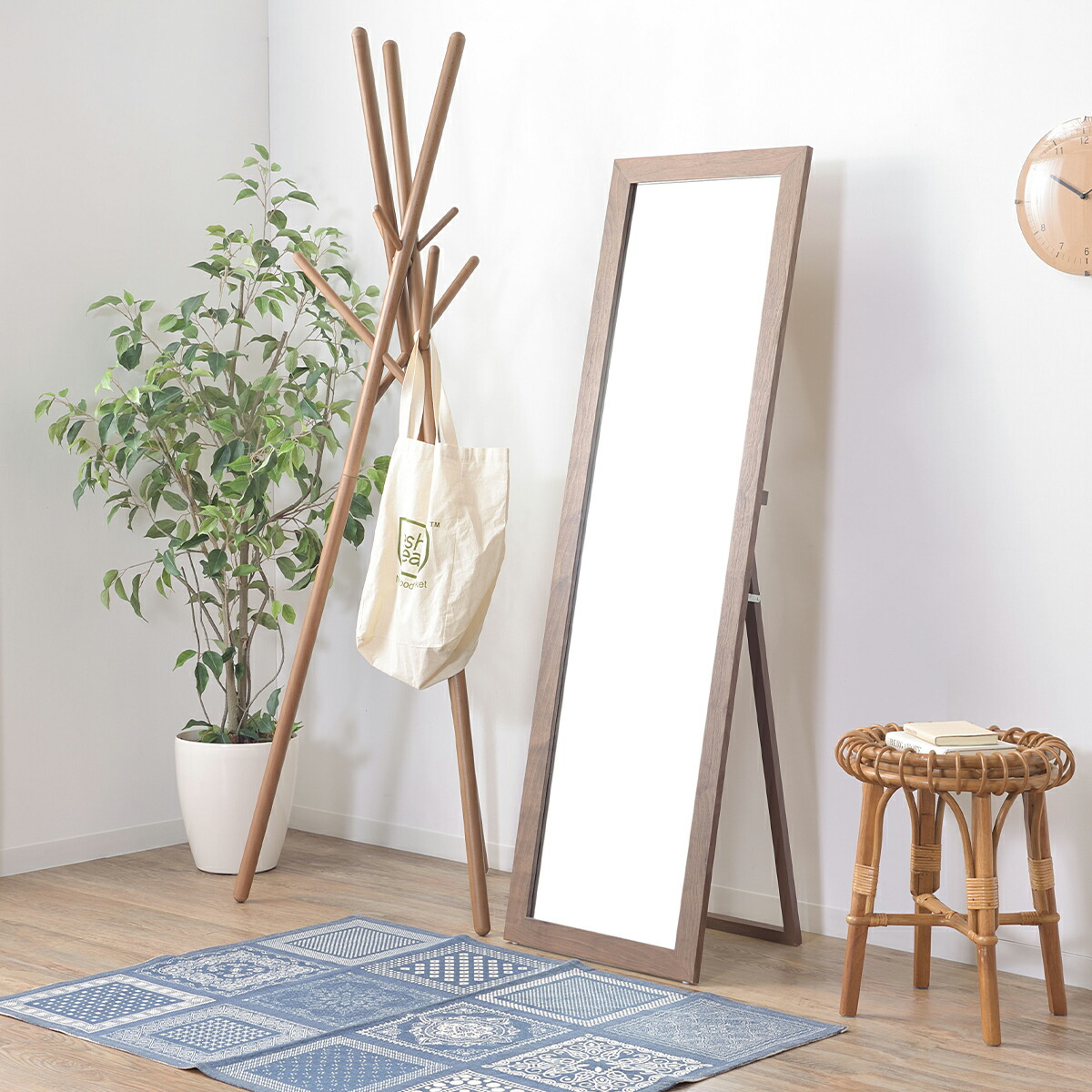 楽天市場】【先着半額クーポン】鏡 ミラー スリム スタンドミラー