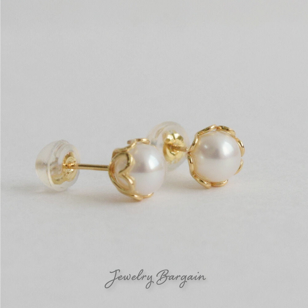 楽天市場】ピアス K18 パール 真珠 18k ゴールド スタッドピアス 6月